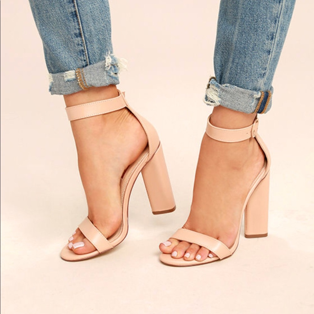 Mix No. 6 - Nude Ankle Strap Heels (Worn Once)